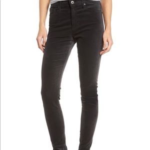 AG grey velvet Farrah skinny sz 27, worn once, EUC